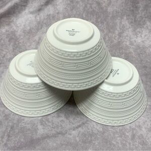 Wedgwood Intaglio White Cereal Soup Rice Bowls Set Of 3 Bone China England